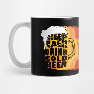 Keep Calm and Drink Cold Beer Retro Vintage Mug